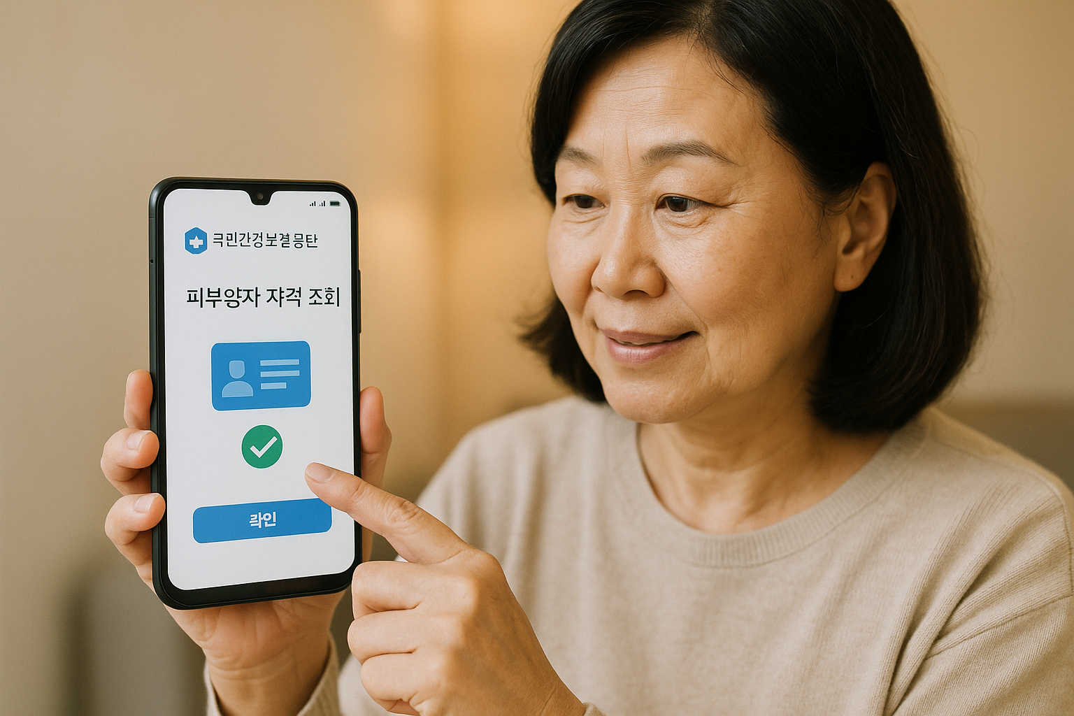 건강보험증을 들고 있는 행복한 가족