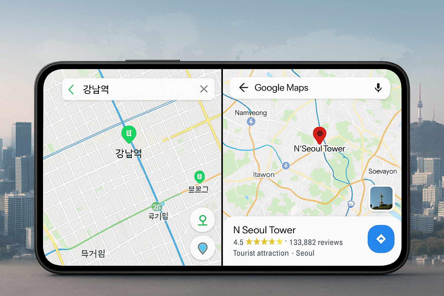 네이버 지도 와 구글지도
